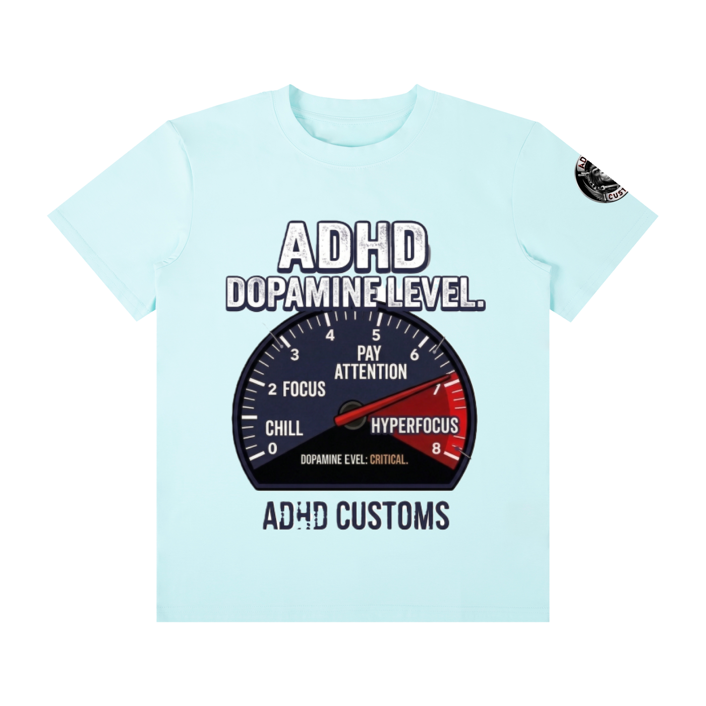 DOPAMINE LEVEL GAUGE Unisex Classic Crew Neck Cotton T-Shirt