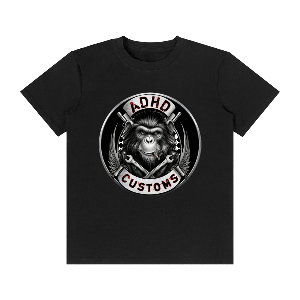 ADHD CUSTOMS LOGO FRONT PRINT Unisex Classic Crew Neck Cotton T-Shirt