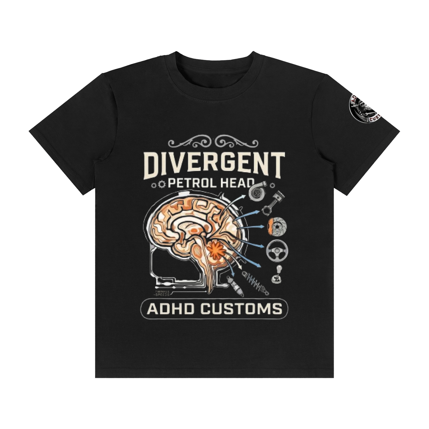 DIVERGENT PETROL HEAD Unisex Classic Crew Neck Cotton T-Shirt