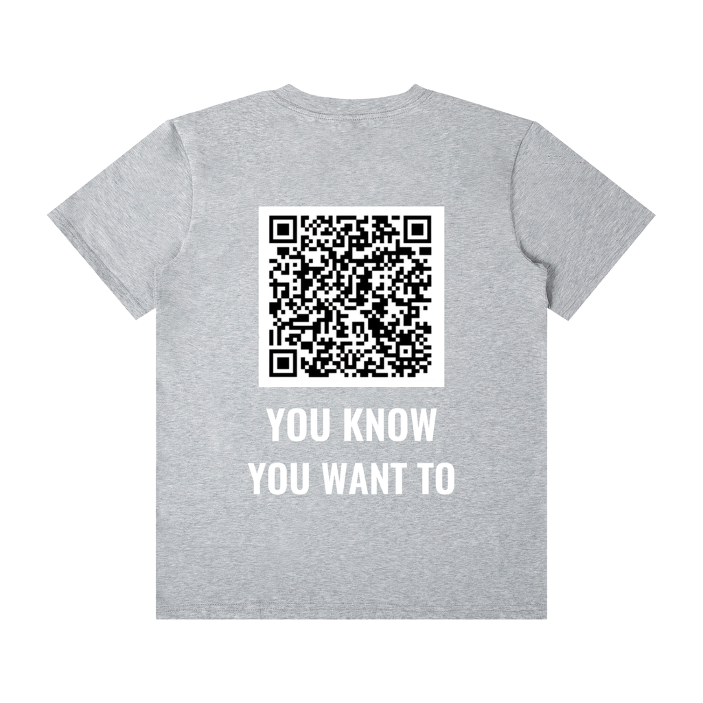 QR CODE Unisex Classic Crew Neck Cotton T-Shirt
