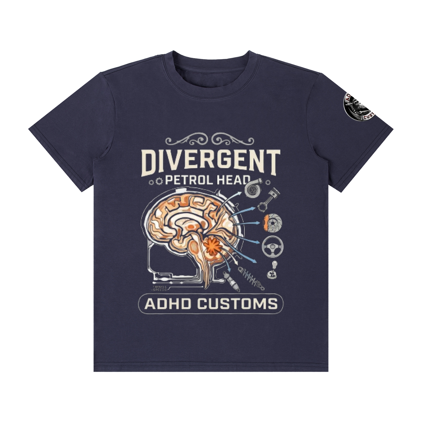 DIVERGENT PETROL HEAD Unisex Classic Crew Neck Cotton T-Shirt