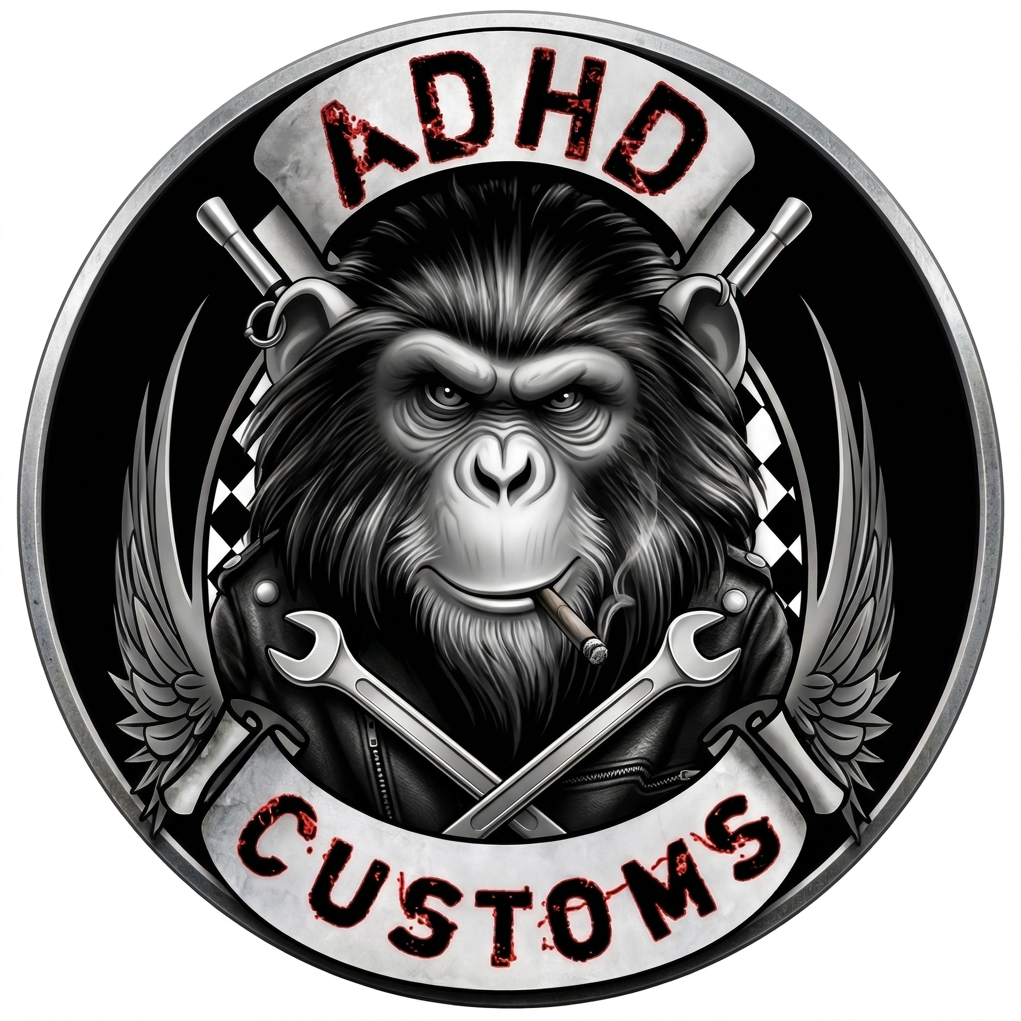 ADHD CUSTOMS LOGO STICKER