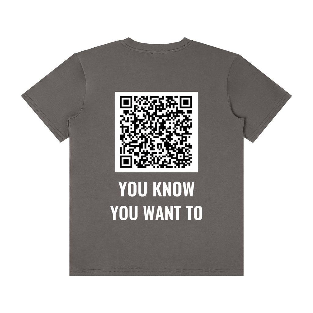 QR CODE Unisex Classic Crew Neck Cotton T-Shirt