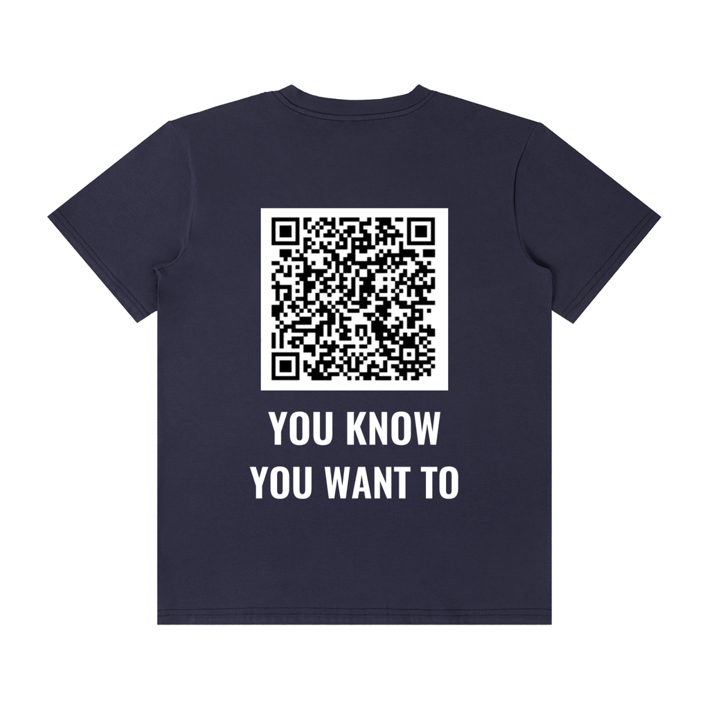 QR CODE Unisex Classic Crew Neck Cotton T-Shirt