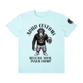 RELEASE YOUR INNER CHIMP font print Unisex Classic Crew Neck Cotton T-Shirt