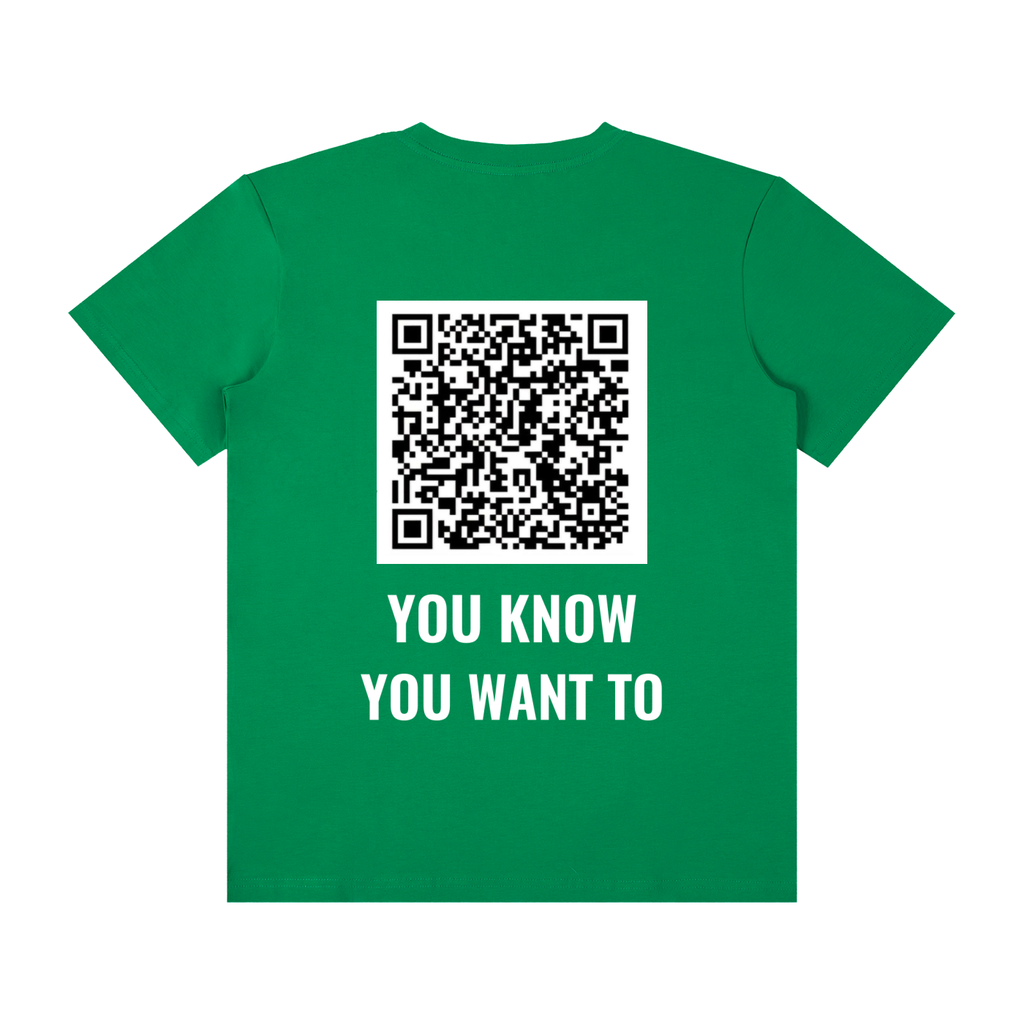 QR CODE Unisex Classic Crew Neck Cotton T-Shirt