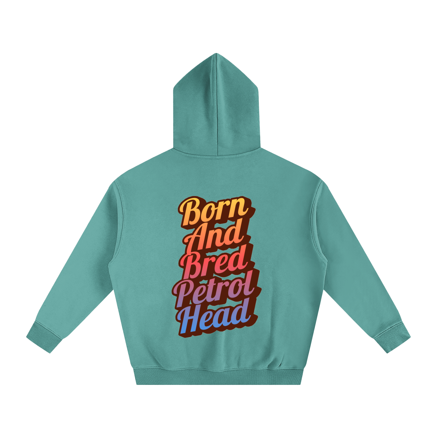 BORN AND BRED PETROL HEAD Oversize Fleeced Hoodie