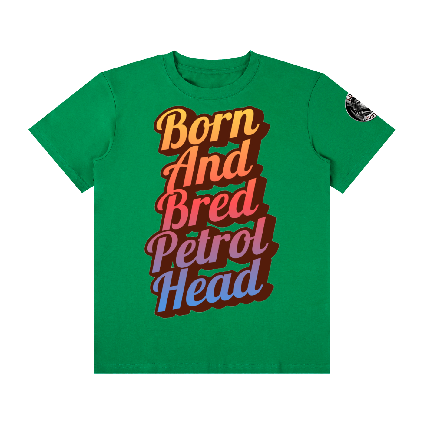 BORN AND BRED PETROL HEAD Unisex Classic Crew Neck Cotton T-Shirt
